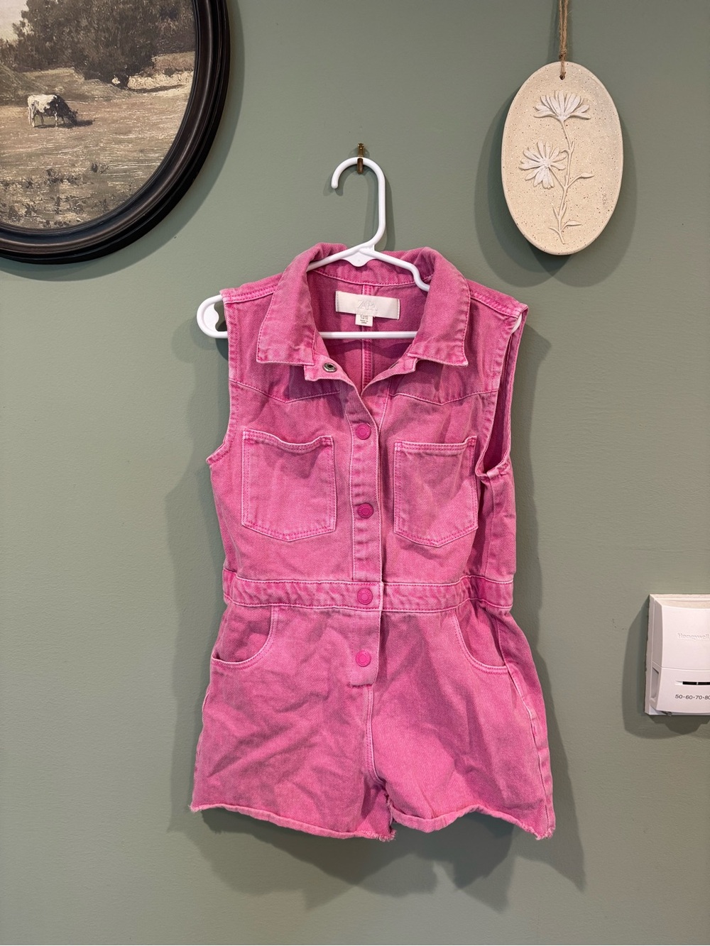 ZARA pink denim jumpsuit